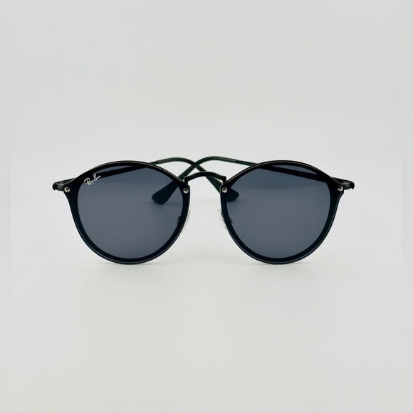Ray-Ban Blaze Round Sunglasses RB3574N Matte Black Frame Dark Gray Lenses UNISEX - Picture 6 of 11